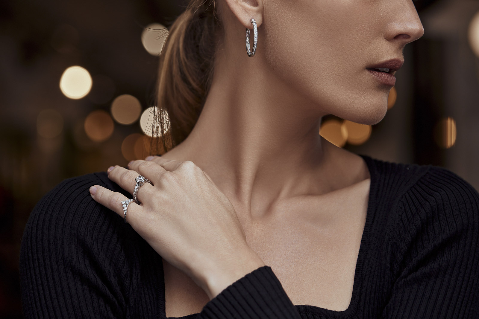 Jewelry advertising campaign — luxury jewelry photography by Utopia Milano Production, Milan
