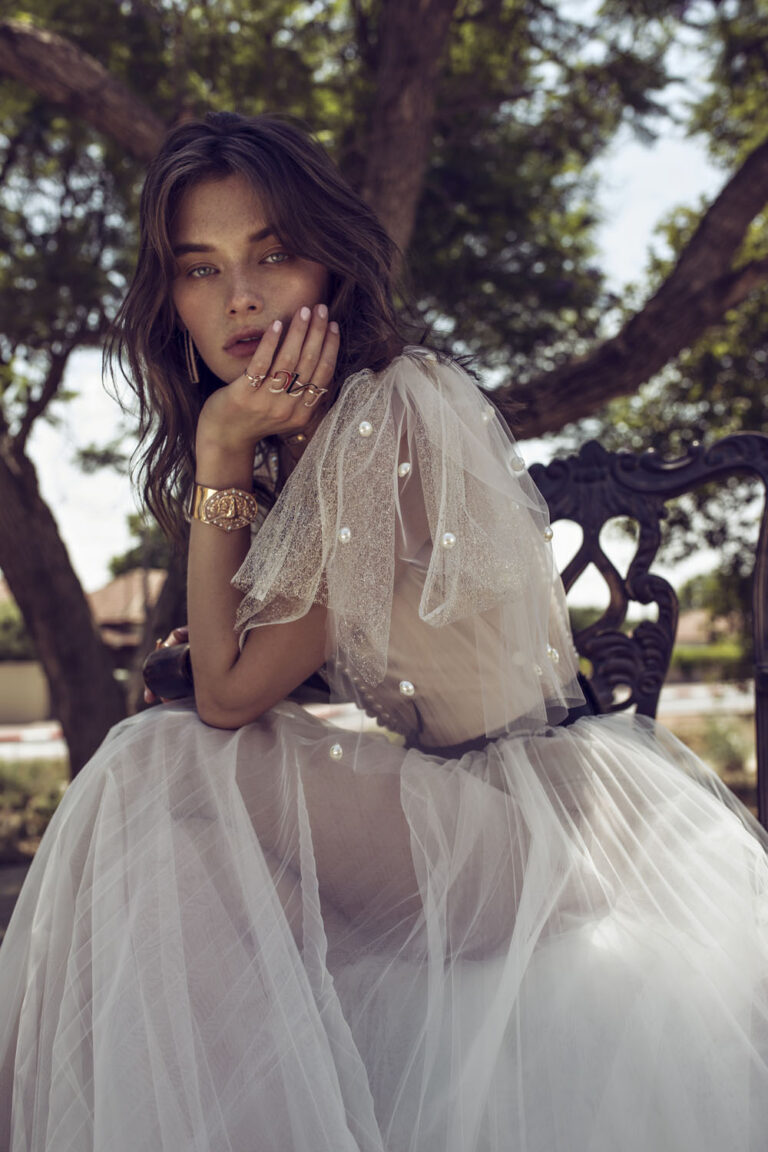 Wedding dress campaign for Zahavit Tshuba — bridal photography by Utopia Milano Production, Milan