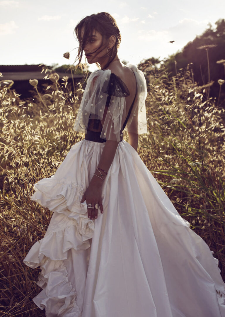 Wedding dress campaign for Zahavit Tshuba — bridal photography by Utopia Milano Production, Milan