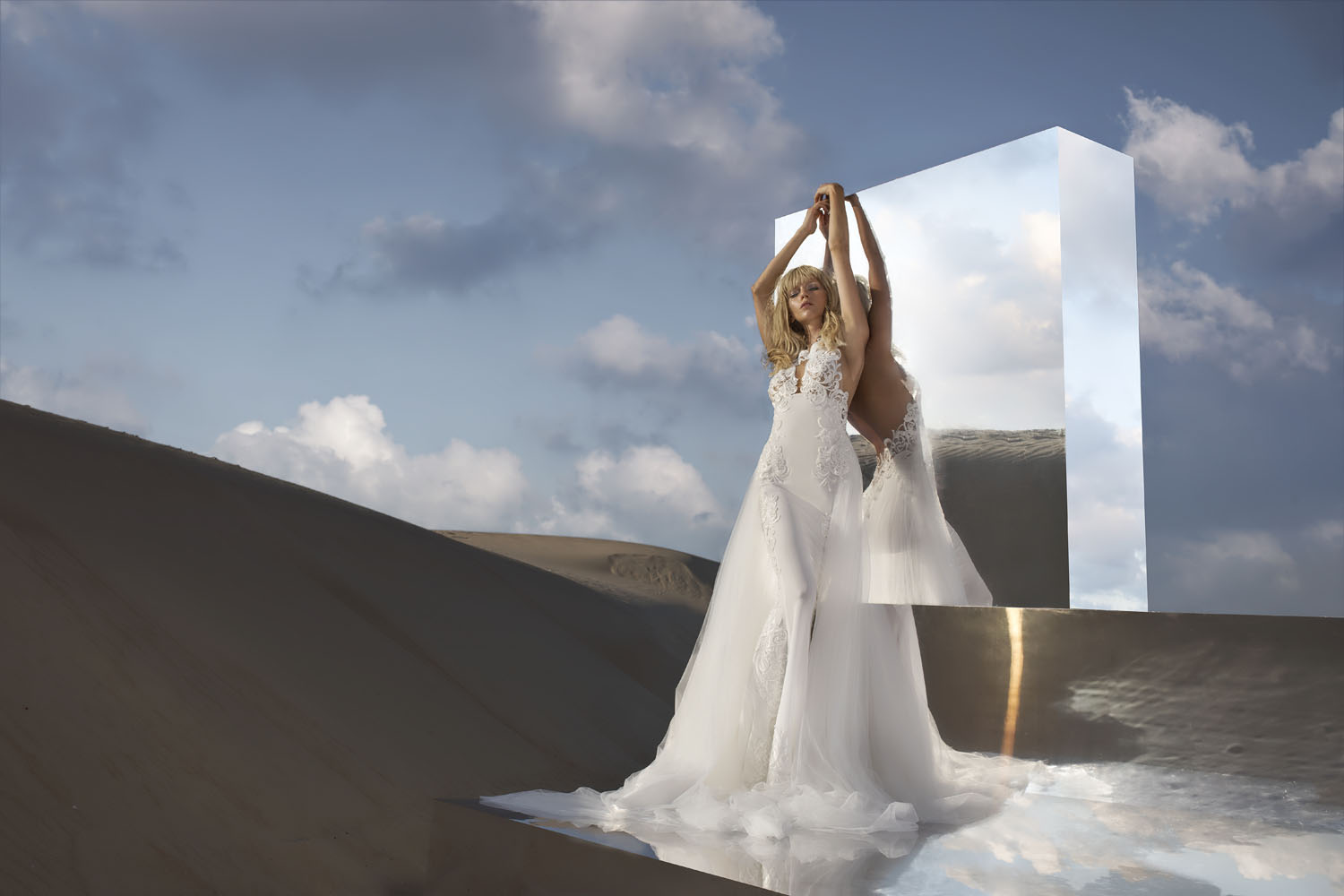 Wedding dress campaign for Pnina Tornai — bridal photography by Utopia Milano Production, Milan