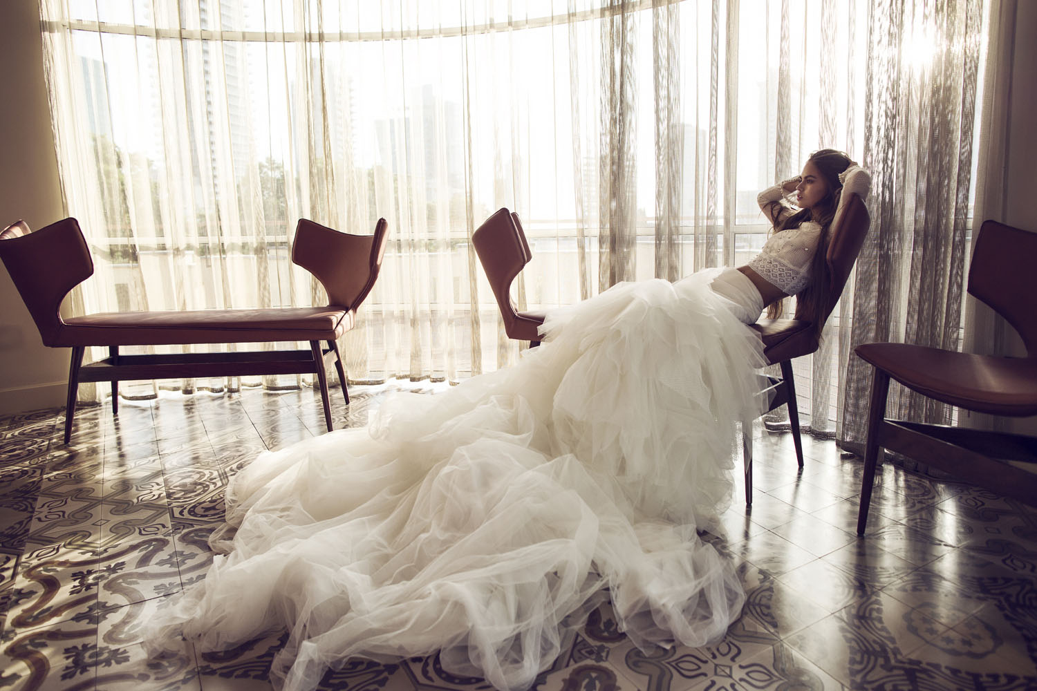 Wedding dress campaign for Zahavit Tshuba — bridal photography by Utopia Milano Production, Milan