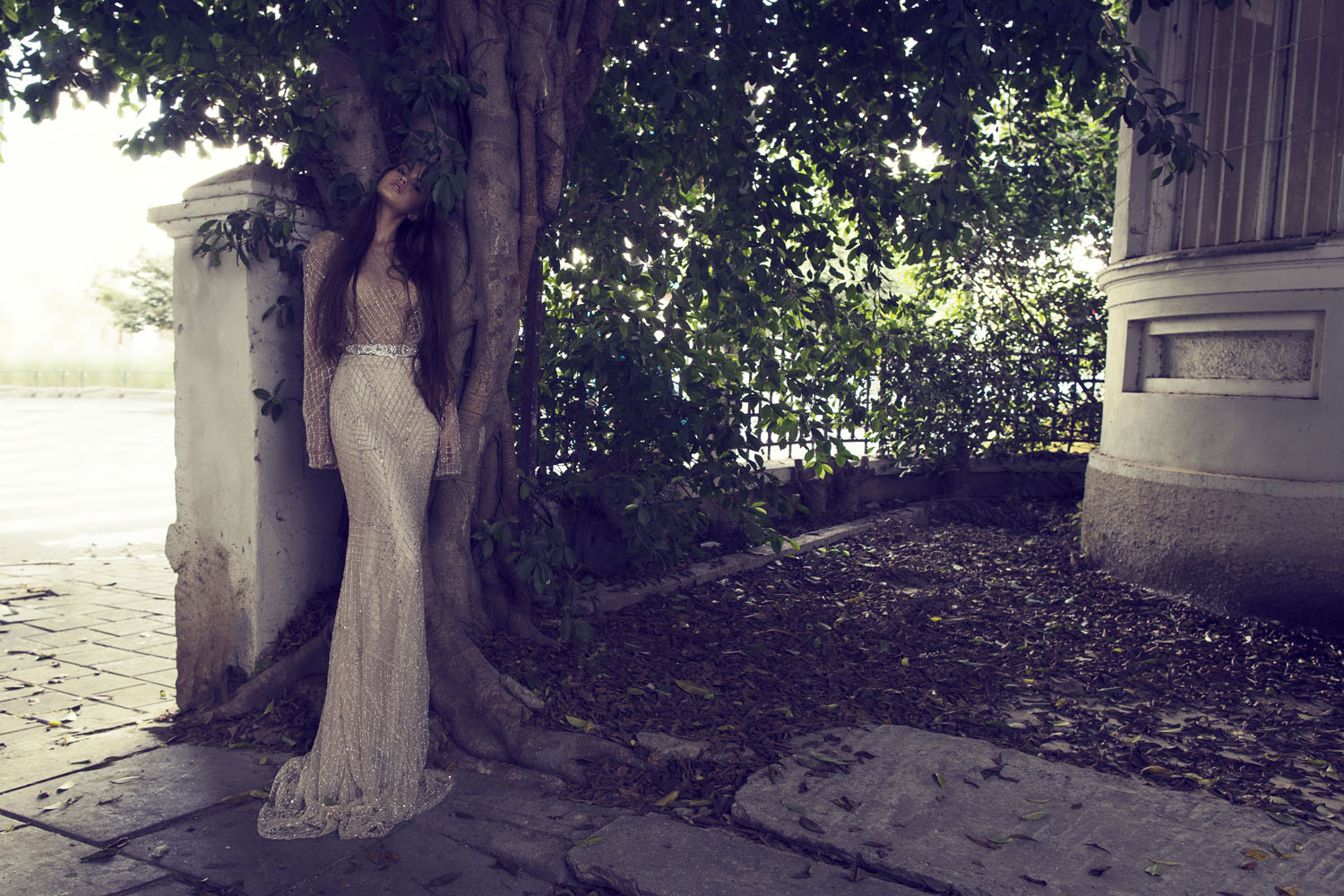 Wedding dress campaign for Zahavit Tshuba — bridal photography by Utopia Milano Production, Milan