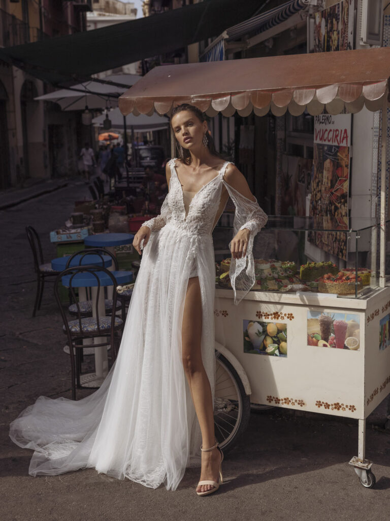 Wedding dress campaign for Passaro Sposa — bridal photography by Utopia Milano Production, Milan
