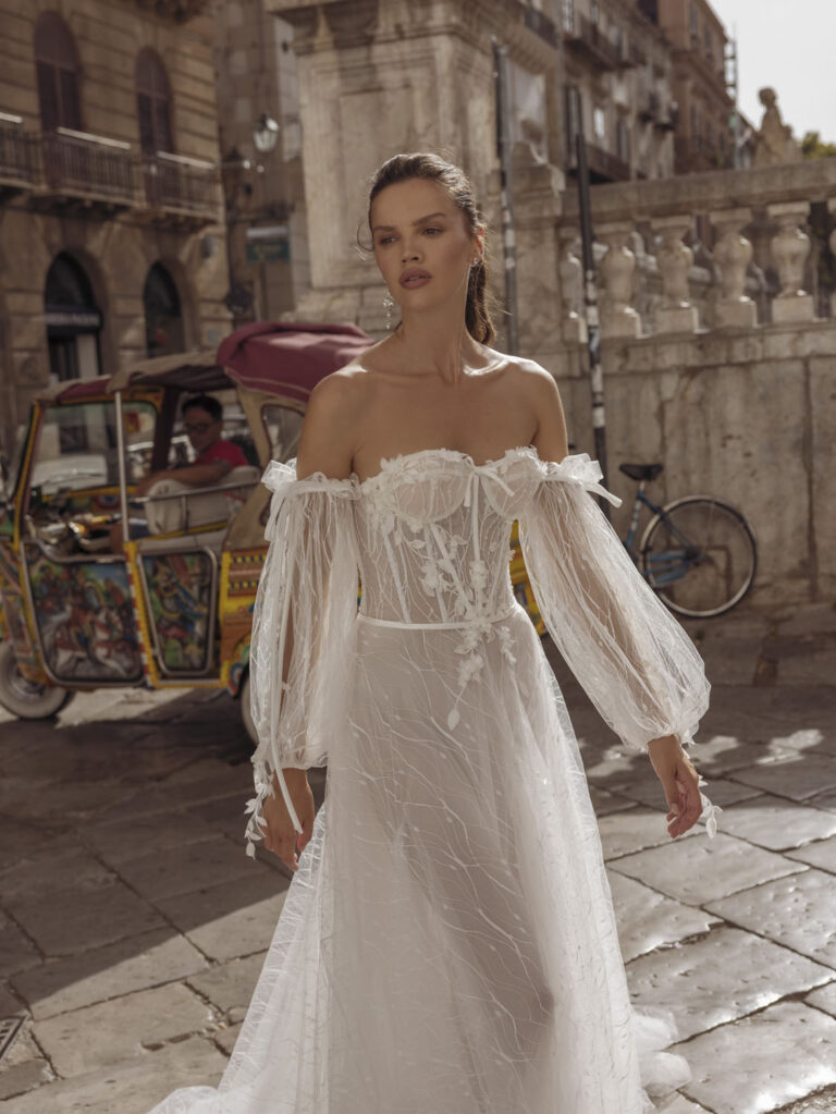 Wedding dress campaign for Passaro Sposa — bridal photography by Utopia Milano Production, Milan