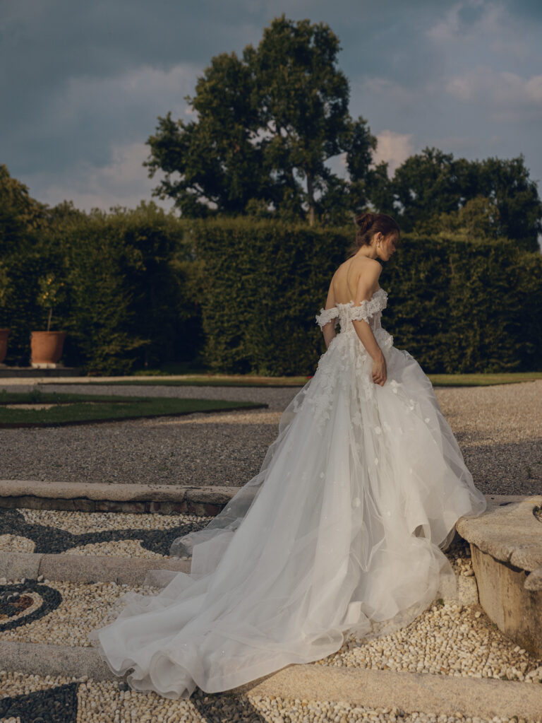 Wedding dress campaign for Ricca Sposa SS24 — bridal photography by Utopia Milano Production, Milan