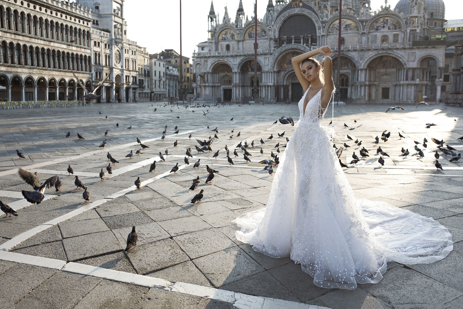 Wedding dress campaign for Passaro Sposa — bridal photography by Utopia Milano Production, Milan