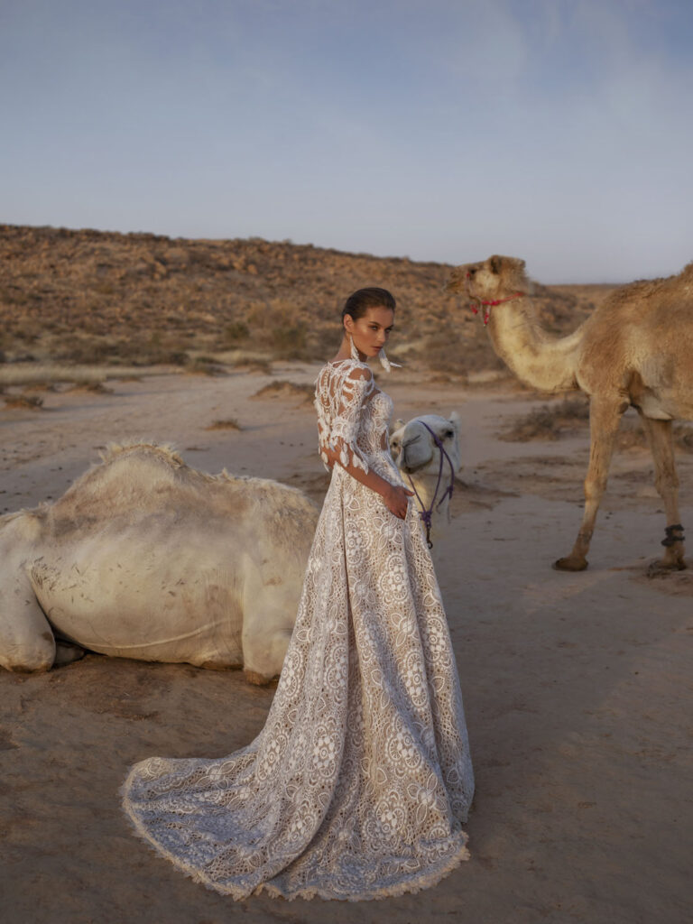 Wedding dress campaign for Tatiana Kaplun — bridal photography by Utopia Milano Production, Milan