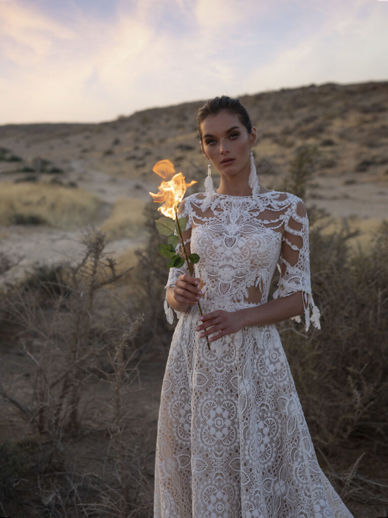 Wedding dress campaign for Tatiana Kaplun — bridal photography by Utopia Milano Production, Milan
