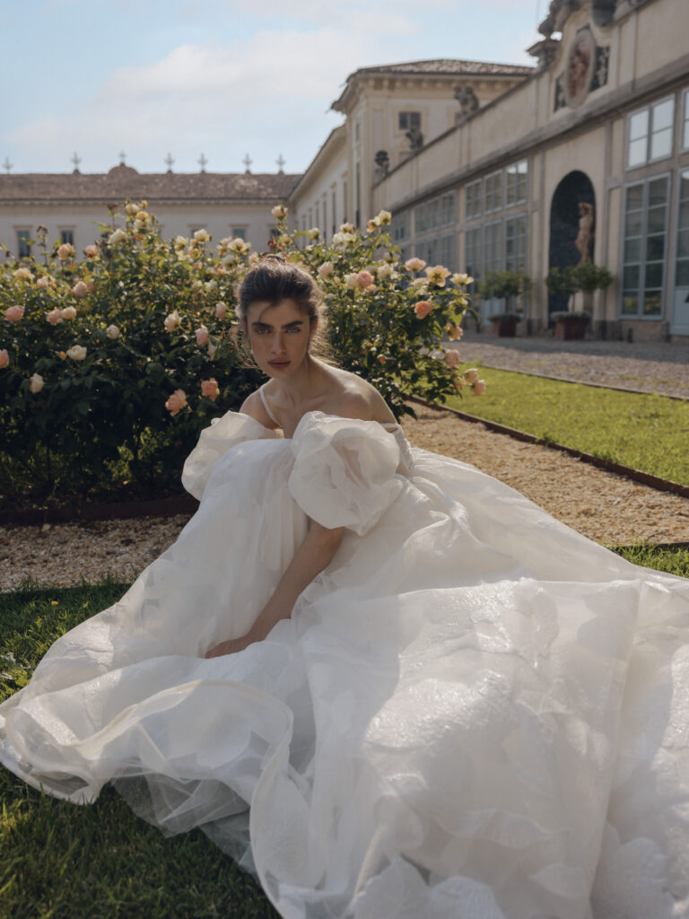Wedding dress campaign for Ricca Sposa SS24 — bridal photography by Utopia Milano Production, Milan