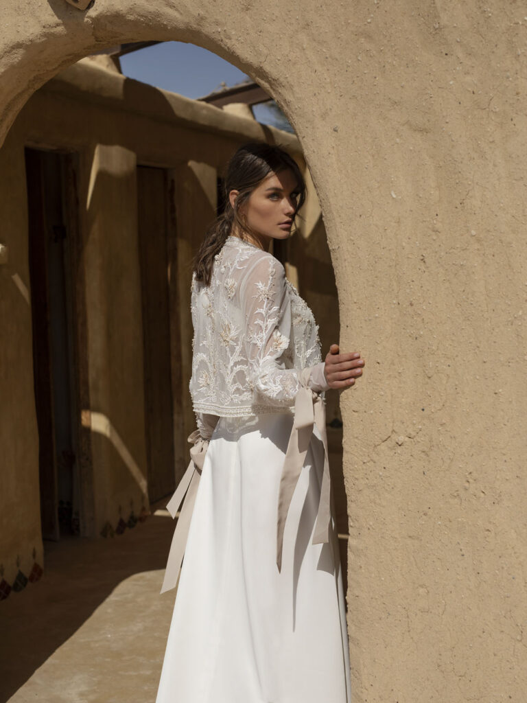Wedding dress campaign for Tatiana Kaplun — bridal photography by Utopia Milano Production, Milan