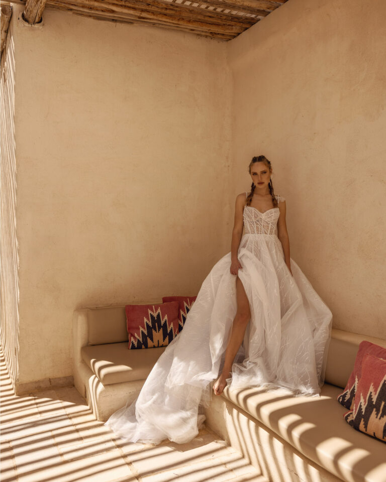 Wedding dress campaign for Helena Kolan SS24 — bridal photography by Utopia Milano Production, Milan