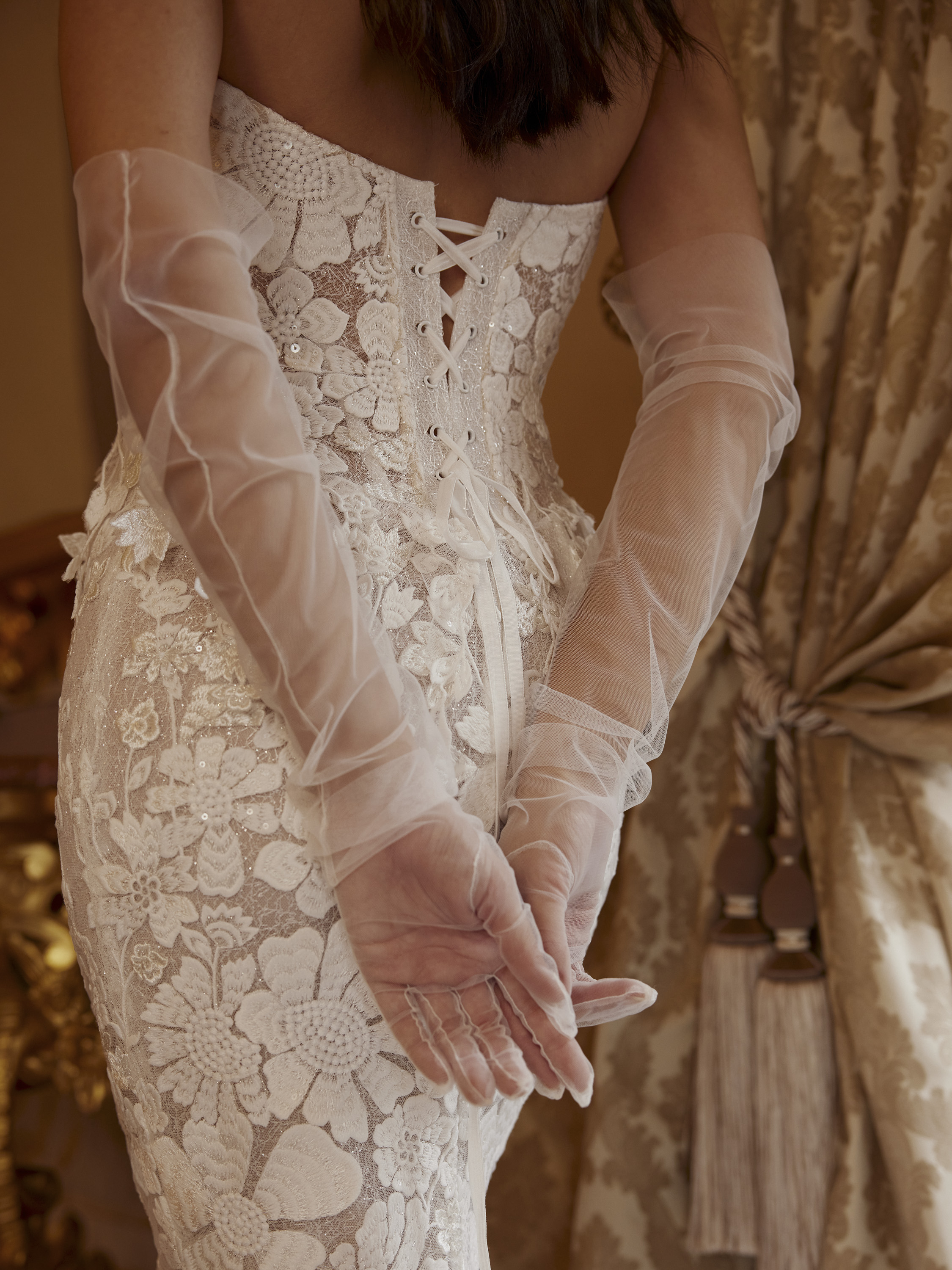 Wedding dress campaign for Rara Avis SS24 — bridal photography by Utopia Milano Production, Milan