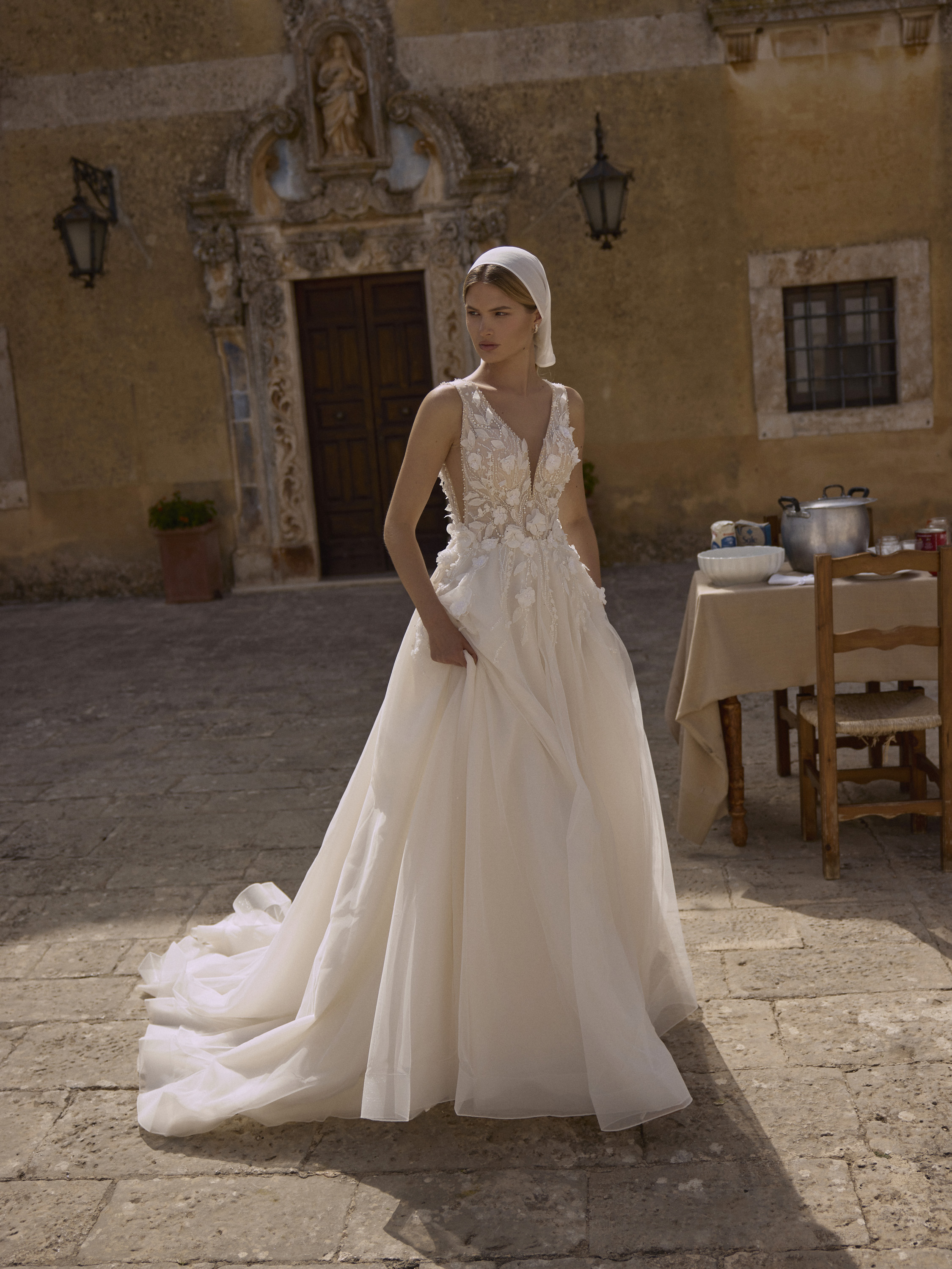 Wedding dress campaign for Love by Ricca Sposa SS25 — bridal photography by Utopia Milano Production, Milan
