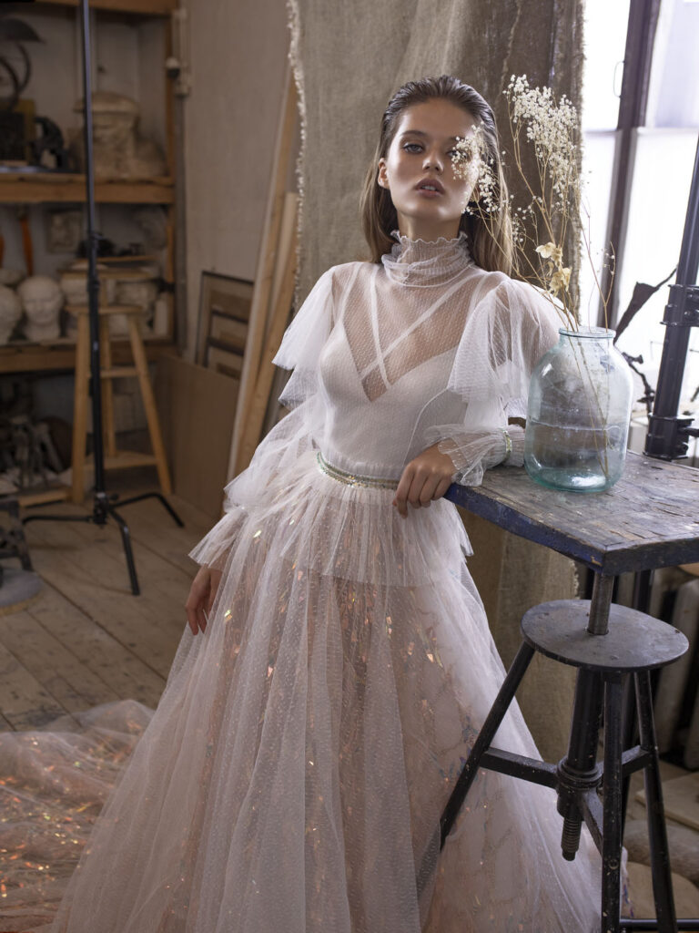 Wedding dress campaign for Rara Avis — bridal photography by Utopia Milano Production, Milan