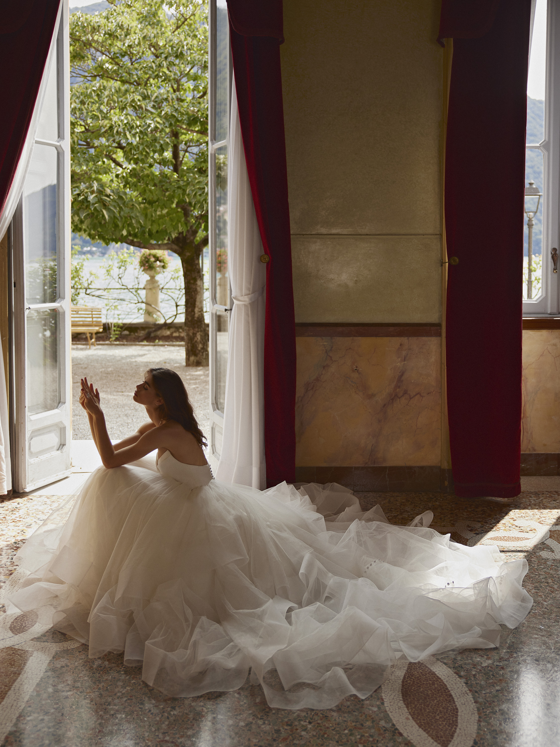 Wedding dress campaign for Justin Alexander SS24 — bridal photography by Utopia Milano Production, Milan