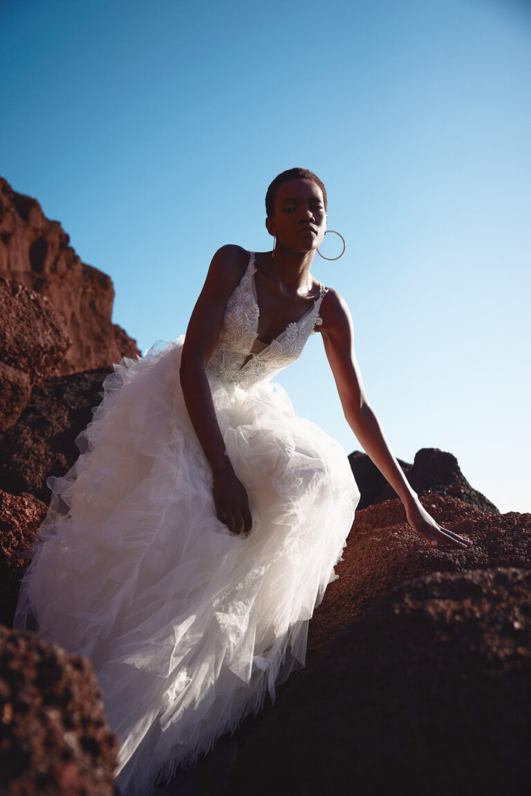 Wedding dress campaign for Lillian West SS24 — bridal photography by Utopia Milano Production, Milan