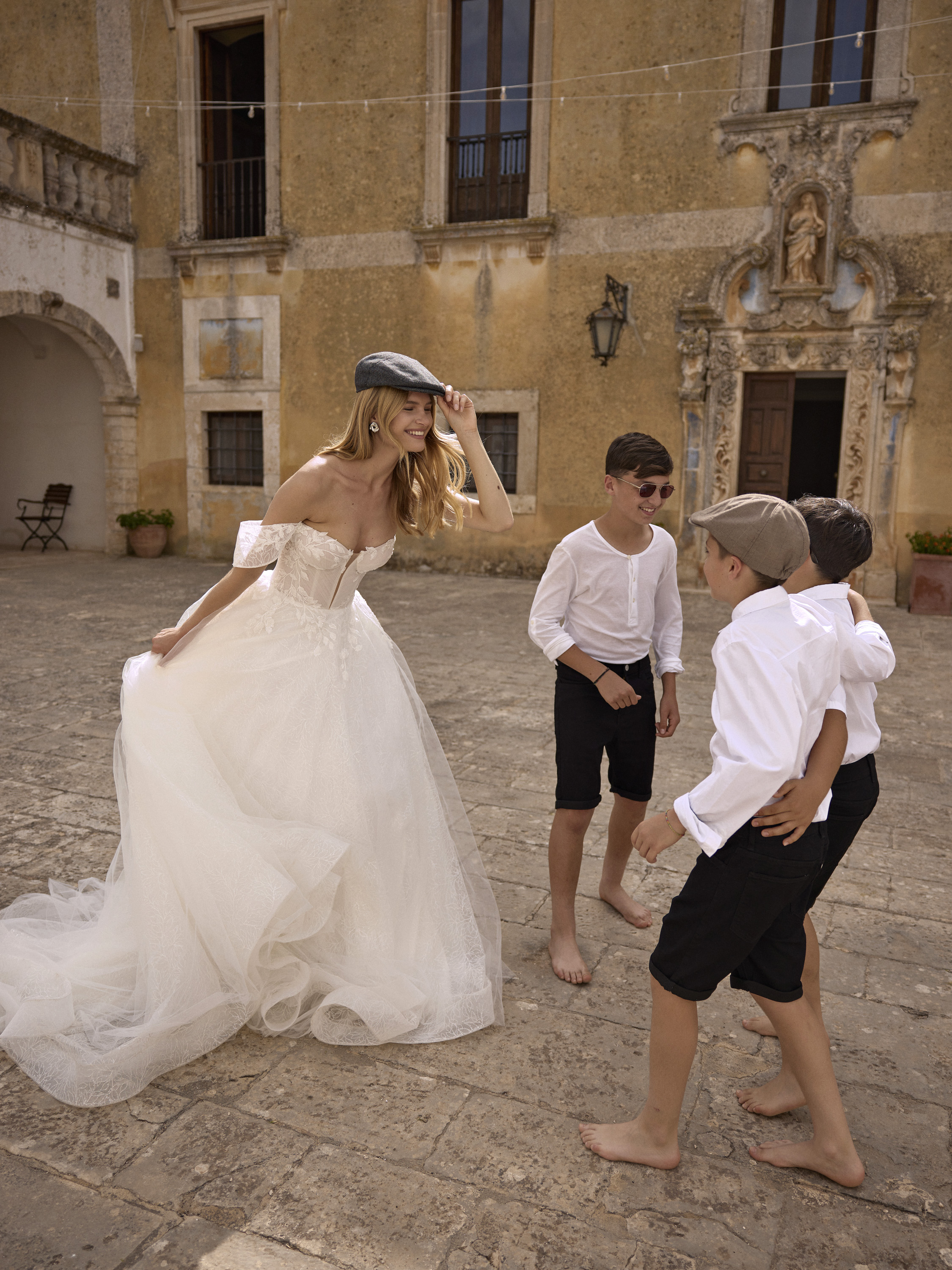 Wedding dress campaign for Love by Ricca Sposa SS25 — bridal photography by Utopia Milano Production, Milan