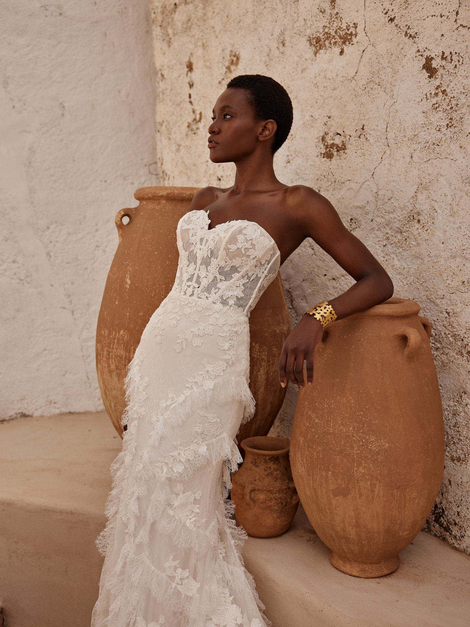 Wedding dress campaign for Lillian West SS24 — bridal photography by Utopia Milano Production, Milan