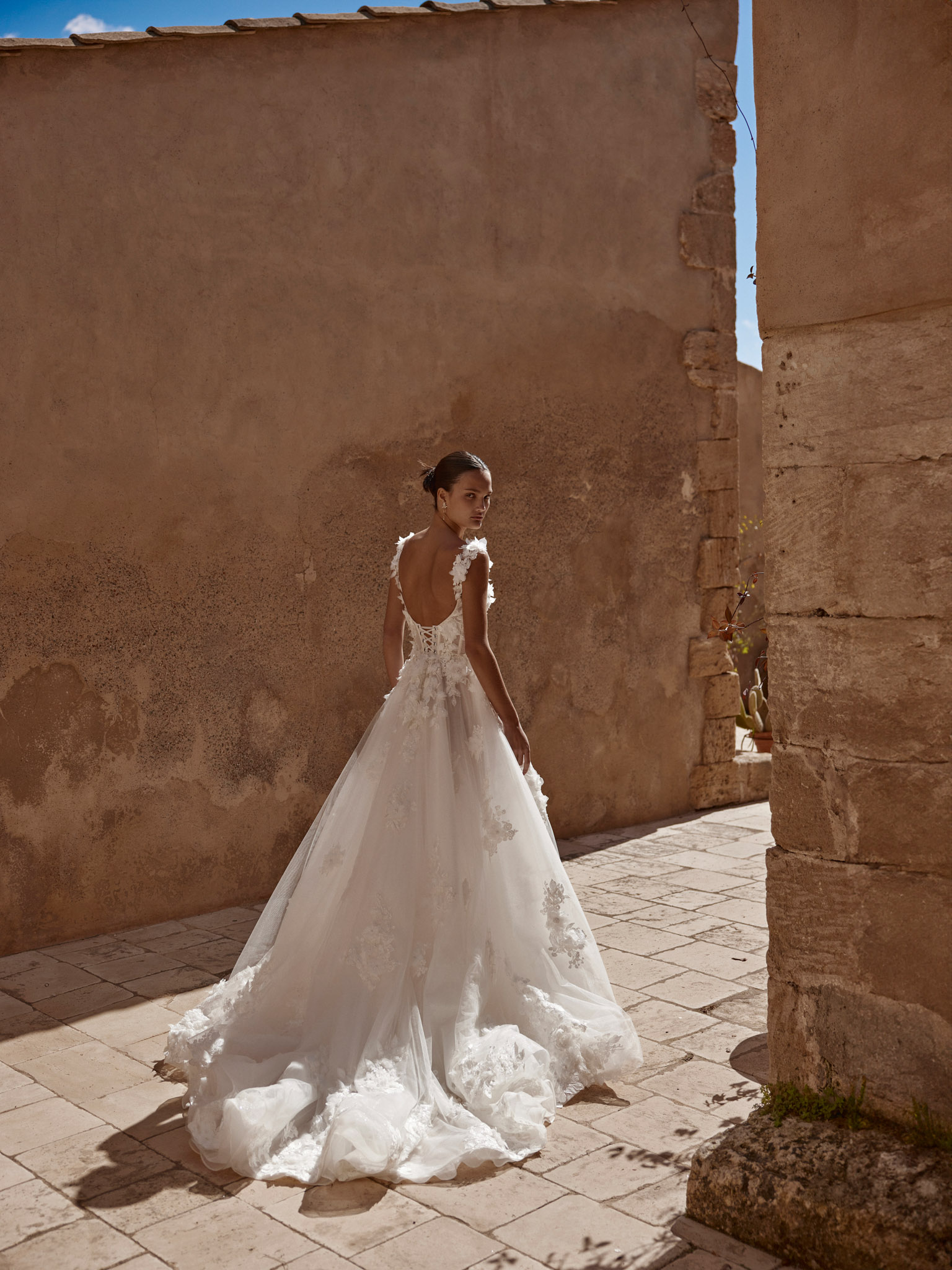 Wedding dress campaign for Love by Ricca Sposa SS24 — bridal photography by Utopia Milano Production, Milan