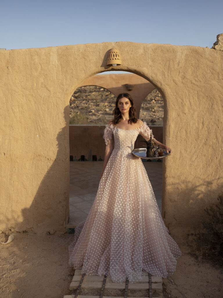 Wedding dress campaign for Tatiana Kaplun — bridal photography by Utopia Milano Production, Milan