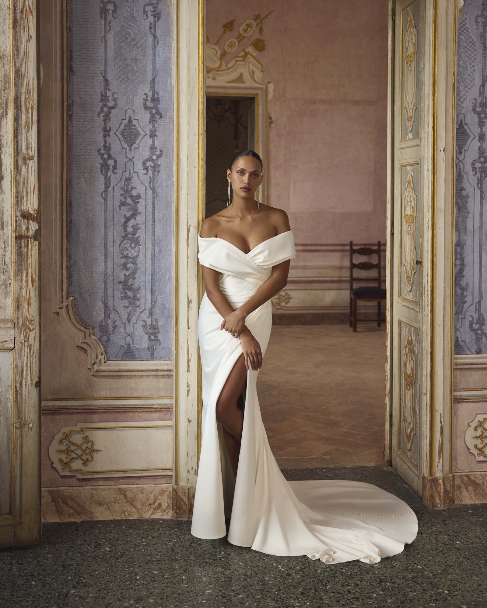 Wedding dress campaign for Justin Alexander SS25 — bridal photography by Utopia Milano Production, Milan