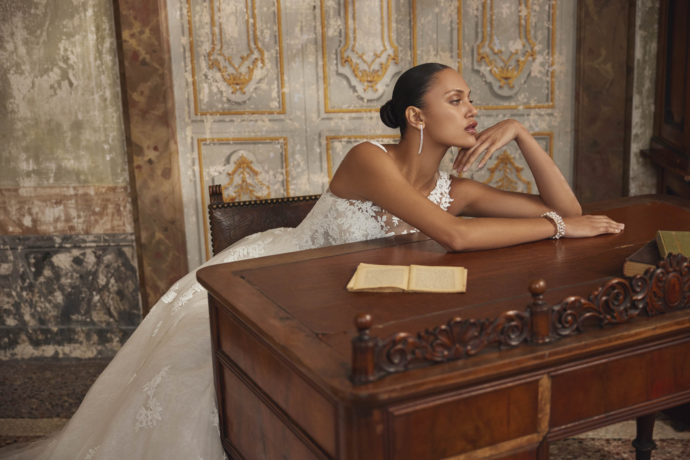 Wedding dress campaign for Justin Alexander SS25 — bridal photography by Utopia Milano Production, Milan