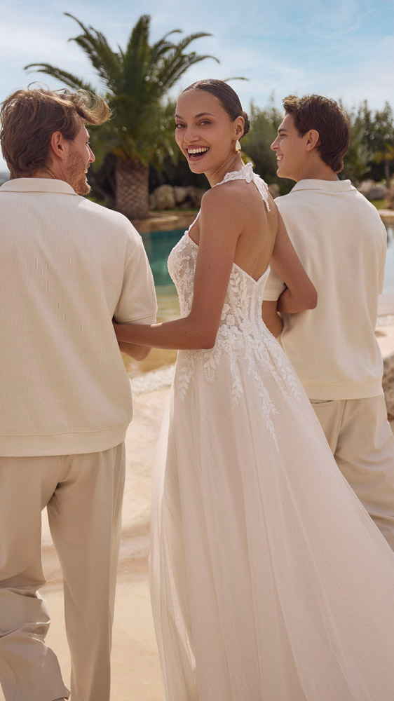 Wedding dress campaign for Modeca SS25 “La Dolce Vita” — bridal photography by Utopia Milano Production, Milan