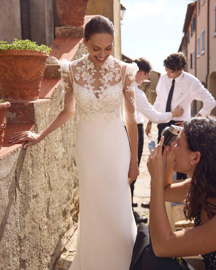 Wedding dress campaign for Modeca SS25 “La Dolce Vita” — bridal photography by Utopia Milano Production, Milan